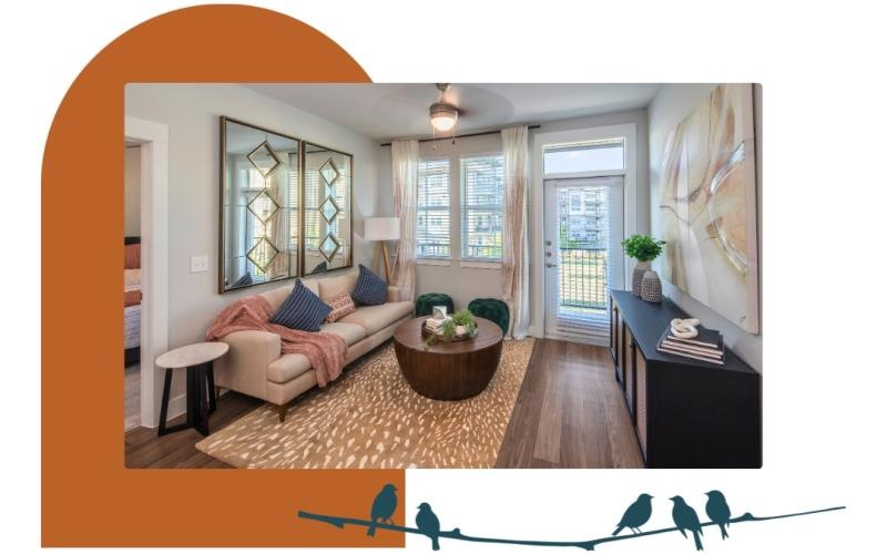 large, bright living room