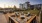 outdoor patio with furniture and stringed lighting
